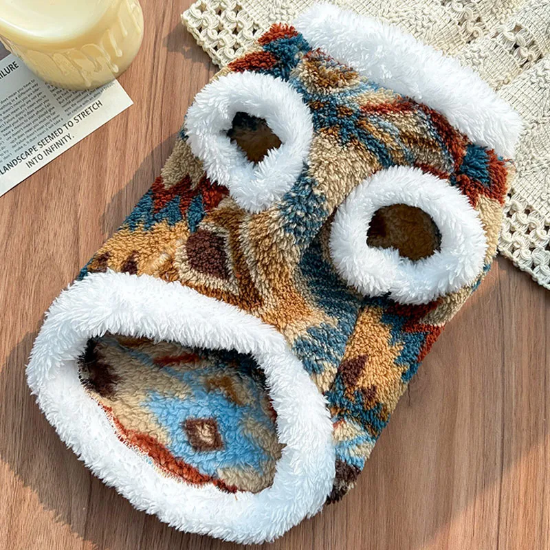 Ropa de lana para perros, sudaderas con capucha con estampado de invierno, disfraz de manga corta, jersey para cachorros, sudadera, ropa para perros pequeños, Chihuahua XXL - imagen 2