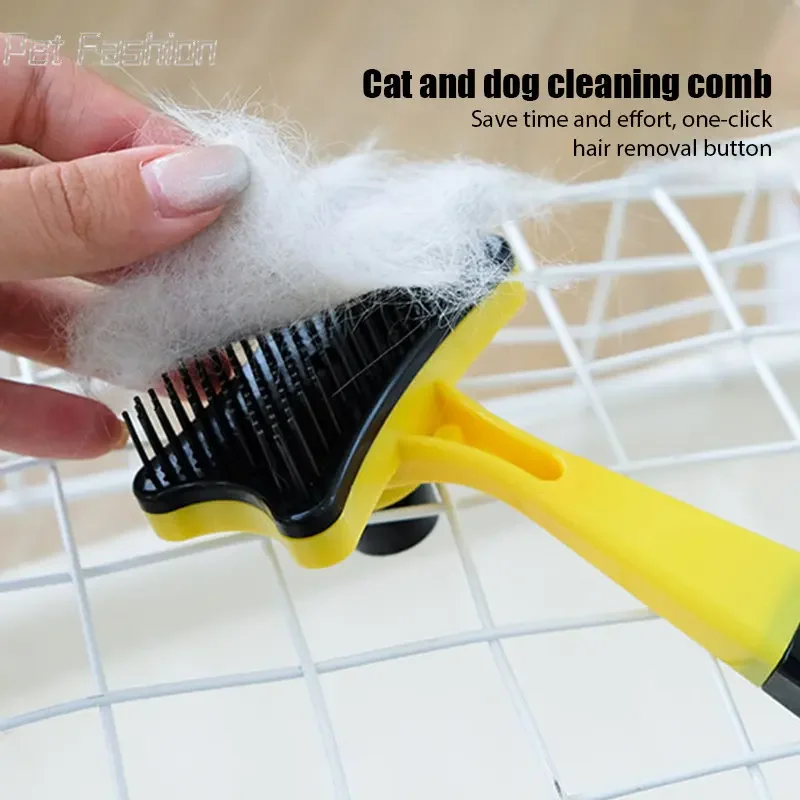 Peine para depilación de mascotas, cepillo para perros, autolimpiante, elimina el pelo, peine rebanador para gatos, cepillo de lana, removedor de pelo, accesorios para mascotas y gatos - imagen 3