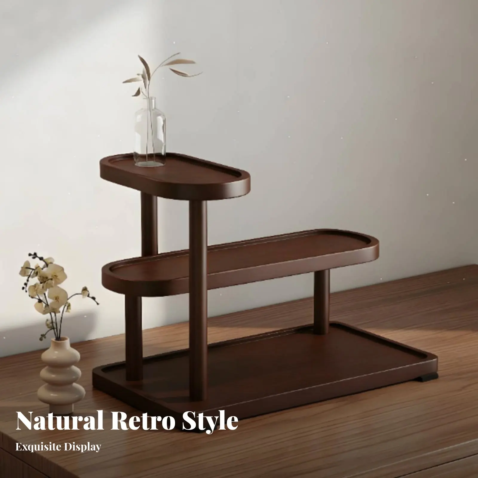 Organizador vintage de madera para accesorios de gatos y perros - imagen 3