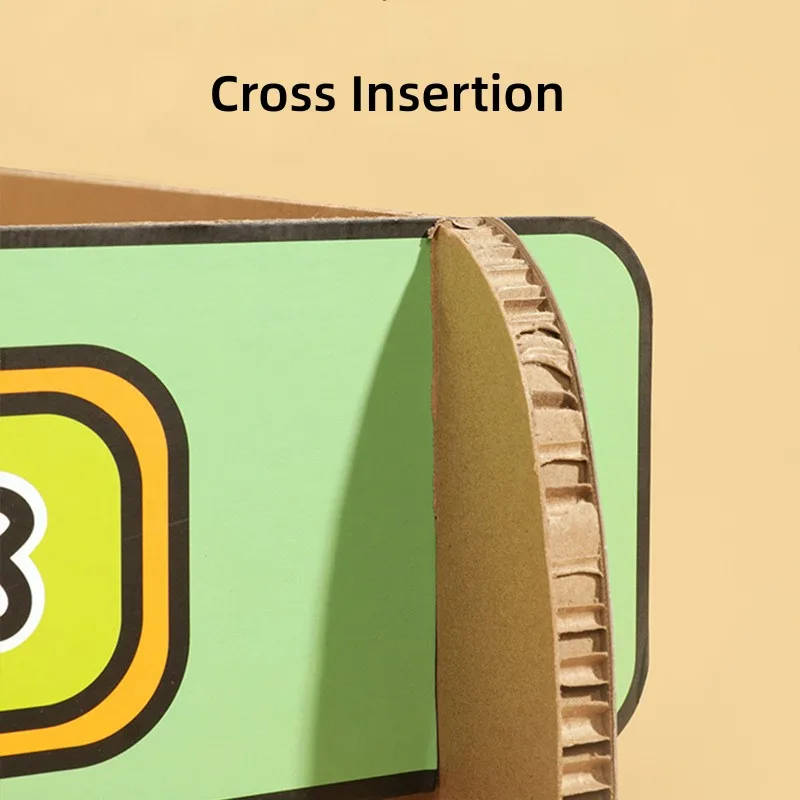 Rascador de gato de papel corrugado en forma de coche, cama Bund de doble cubierta, autobús de animales, suministros para mascotas - imagen 3