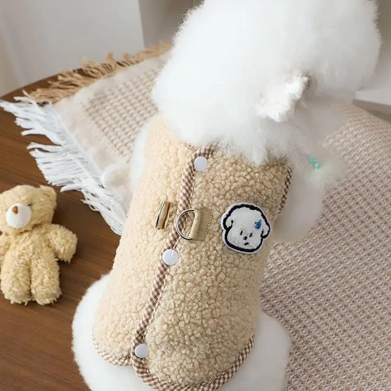 Fleece Pet Coat Autumn Winter Dog Clothes Small Dogs Vest Solid Dog Warm Clothing Chihuahua Bichon Puppy Costumes for Dogs Cats - imagen 2
