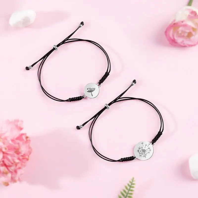 Pulsera de mano de acero de titanio a juego para madre e hija, brazalete para el día de la madre, San Valentín, Navidad - imagen 3