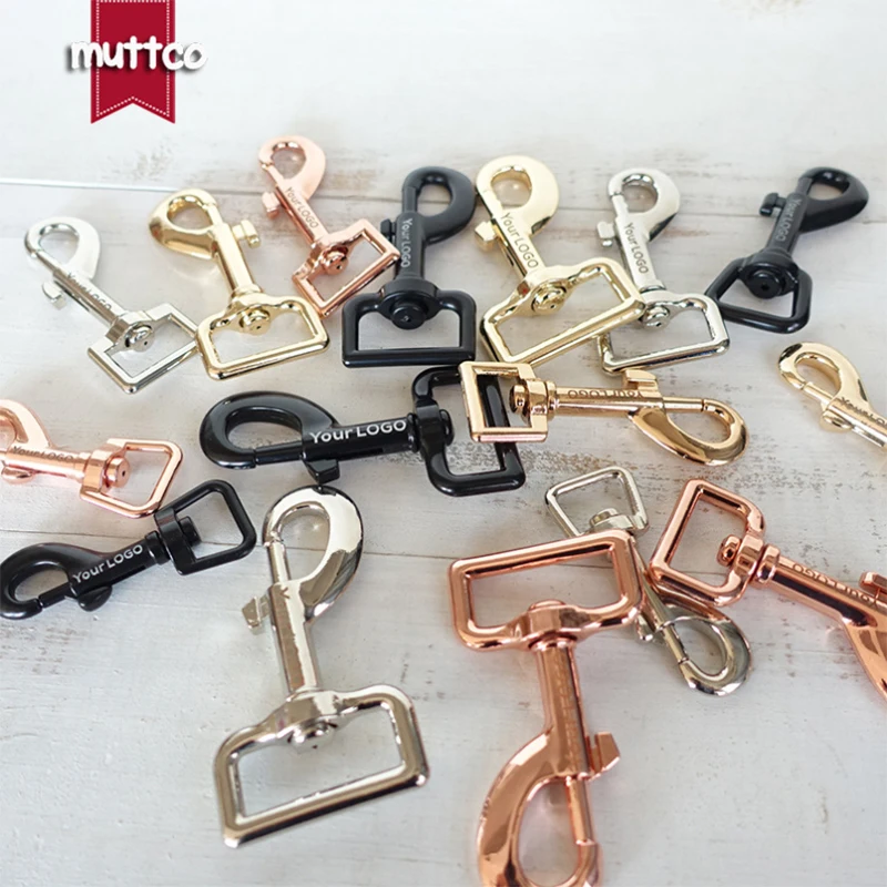 50 Uds. Hebilla de Metal grabada con láser logotipo personalizable 15mm/20mm/25mm/30mm ganchos de Clip para perros para productos para mascotas DIY 4 colores - imagen 3