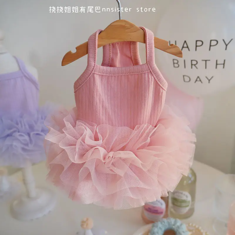Vestido de encaje para perros Dachshund – rosa, cómodo en verano - imagen 3