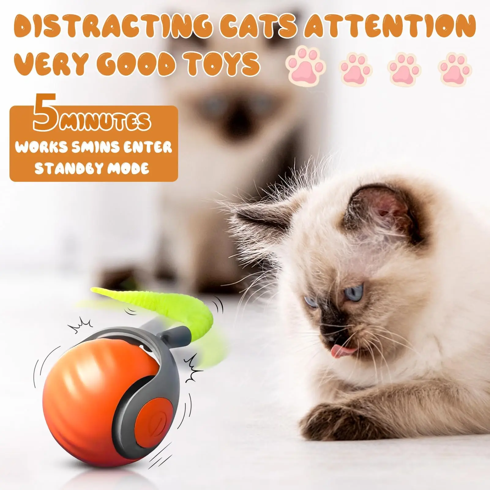 Juguete interactivo para gatos con bola y velocidad ajustable - imagen 3