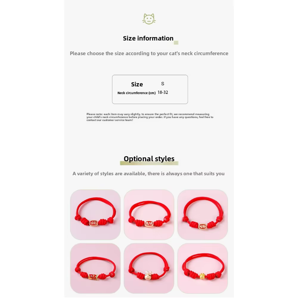 Collar ajustable trenzado festivo para gatos y perros - Año Nuevo - imagen 2