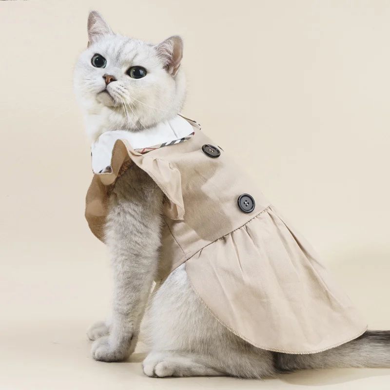 Ropa para perros de moda, cubierta fina para mascotas de estilo primavera y otoño, ropa para gatos, falda decorativa, perros pequeños y gatos