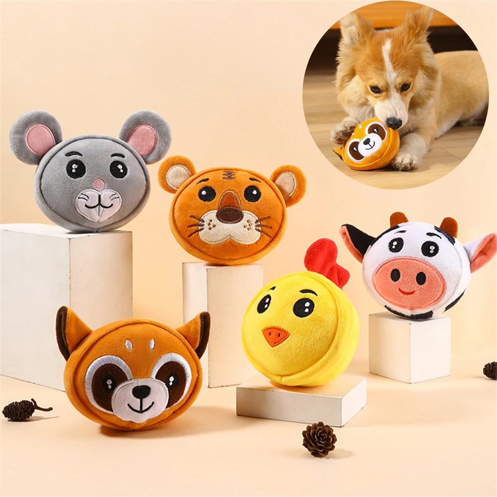Pelota de peluche para perro, juguetes chirriantes con forma de Animal, cachorro, Chihuahua, juguete interactivo para masticar, divertido, resistente a las mordeduras, suministro de accesorios para mascotas - imagen 2