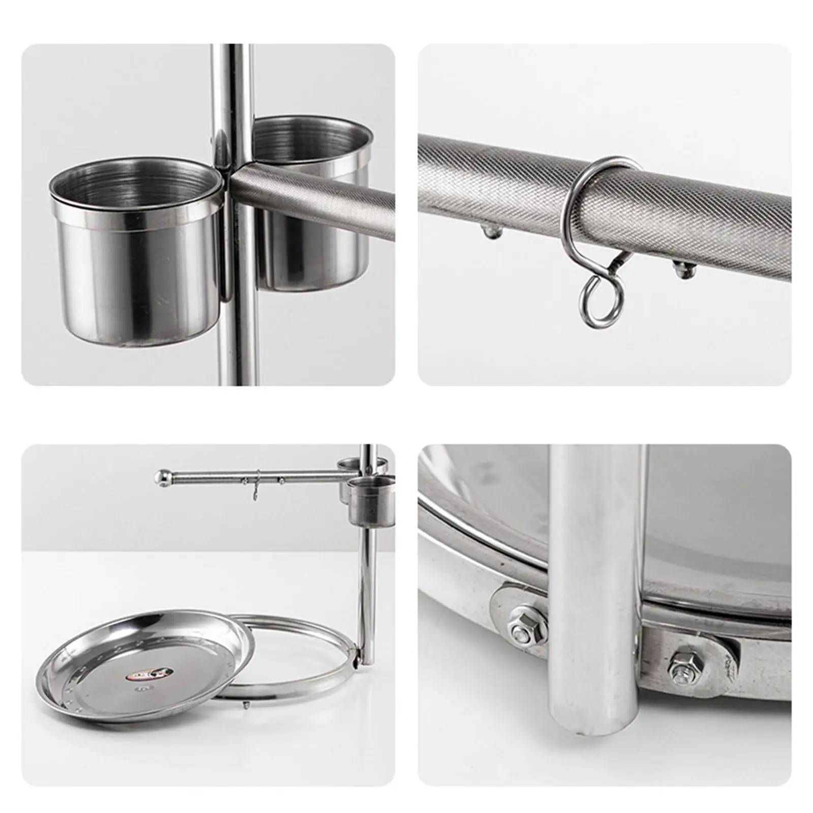 Pet Parrot Playstand Tabletop Bird Stand for Finches Cockatiels Cockatoo