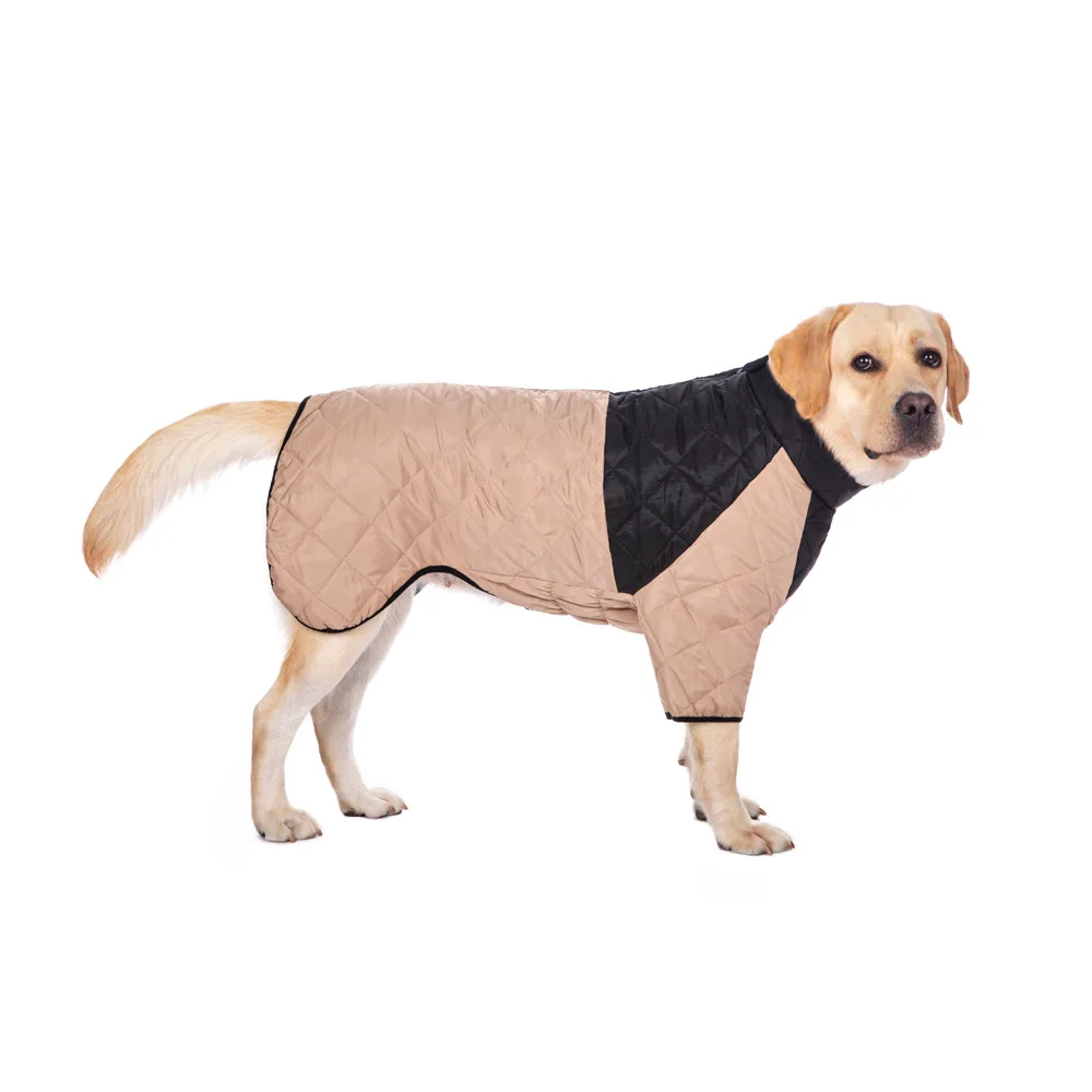 Abrigo impermeable para perro, chaqueta de invierno elástica para el vientre para razas medianas y grandes, traje de nieve hinchado para clima frío, ropa para mascotas, Parka acolchada - imagen 3