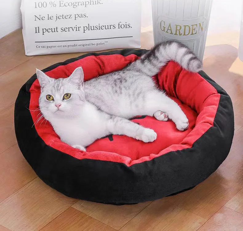 Warmer Hundeschlafsack, rundes Hundebett, waschbar, langer Plüsch-Hundehütte, Katzenhaus, weiche Matten, Sofa für Chihuahua-Korb, Haustierbett - imagen 5