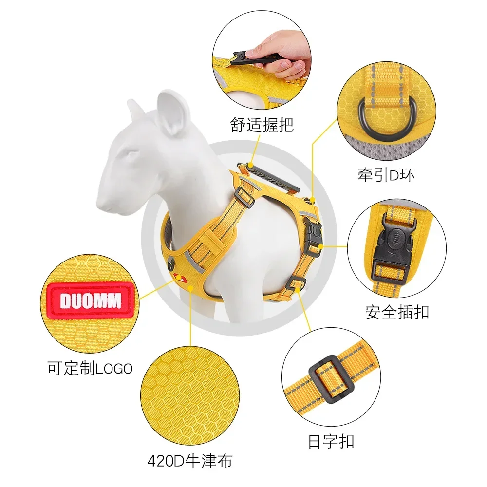 Nuevo Correa para el pecho para mascotas, punzón antiexplosión, pecho para perros grandes, correa reflectante para perros - imagen 3