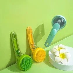Útil cepillo 2 en 1 masaje baño perros y gatos exfoliante suave