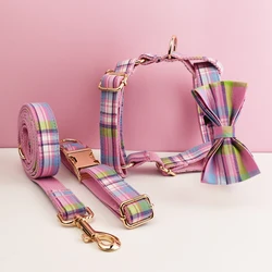 Collar y correa personalizados para perros – diseño a cuadros