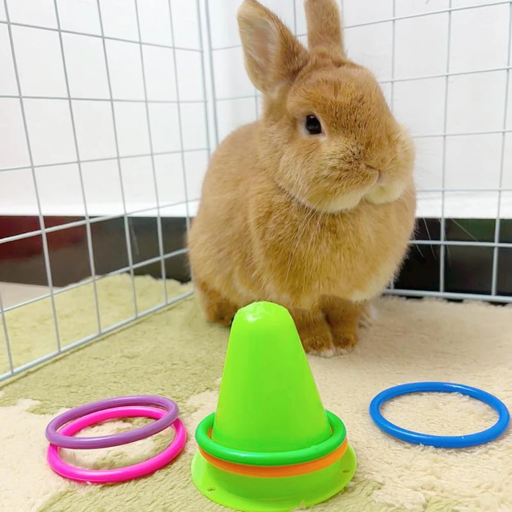 Juguete con virola de conejo para mascotas, cono de helado aleatorio, para aliviar el aburrimiento, entrenamiento interactivo, juguete masticable para animales pequeños, 1 ud. - imagen 3