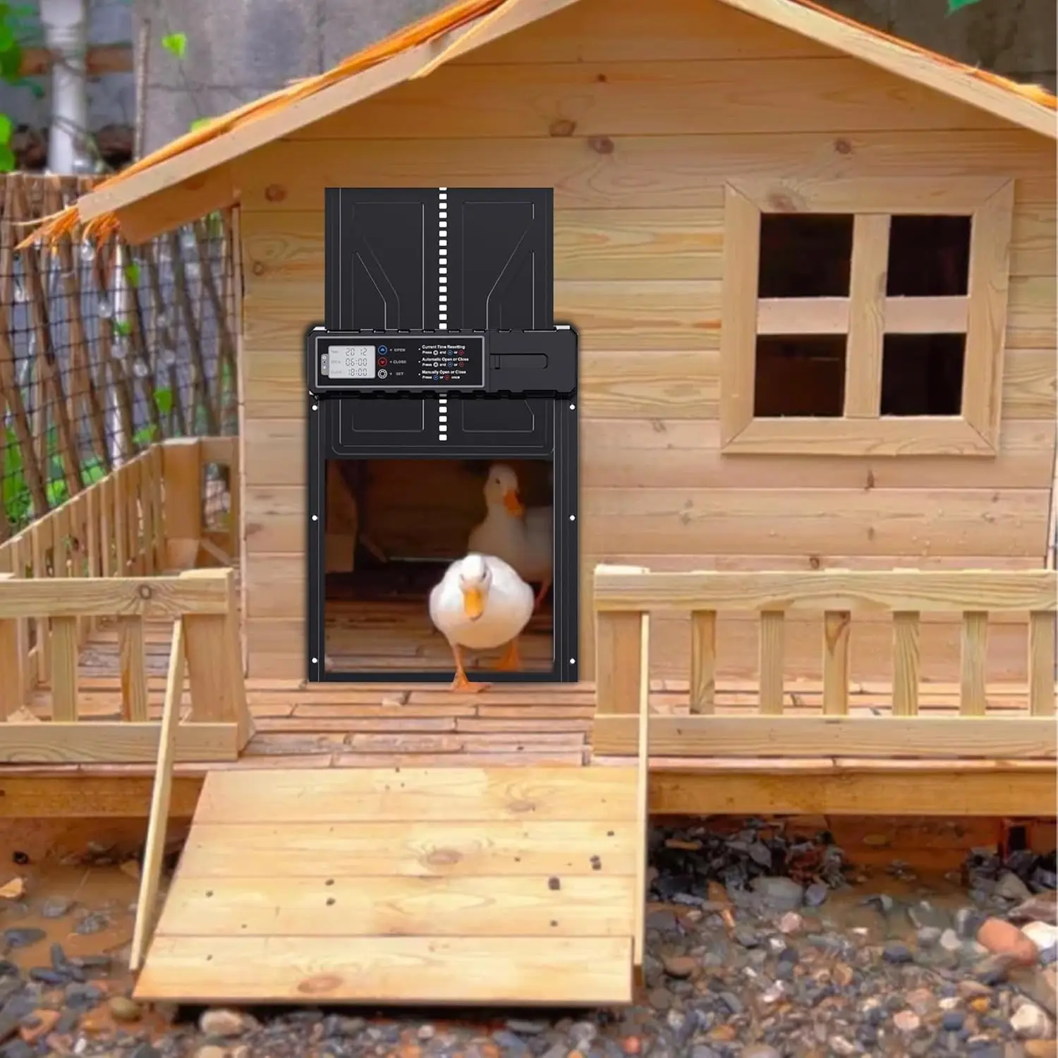 Puerta automática solar para gallinero con sensor de luz y temporizador - imagen 5
