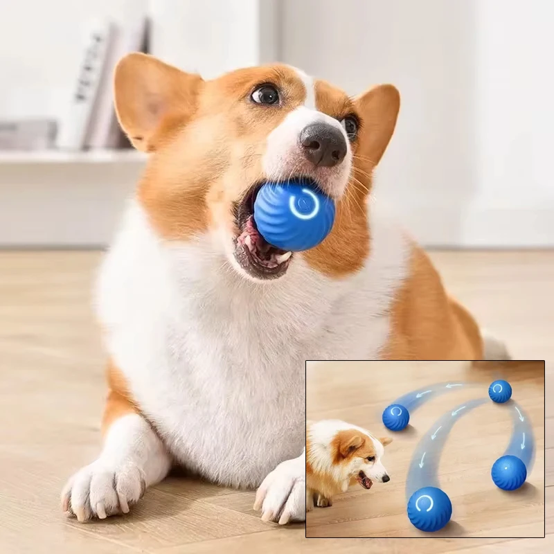 Pelota de juguete giratoria para perro, juguete interactivo con movimiento automático, inteligente, USB, para masticar, para cachorro - imagen 5