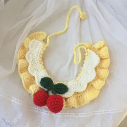 Bufanda de punto con cereza para perros - otoño e invierno, navideño