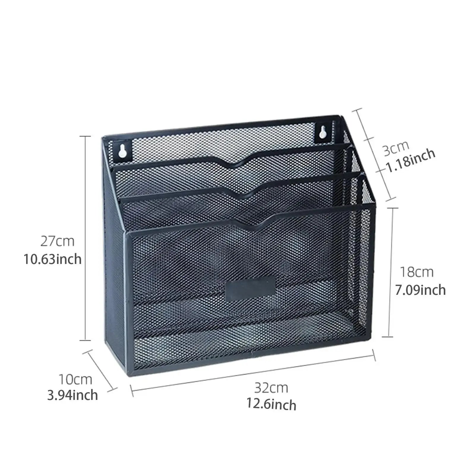 Metal File Storage Basket Easy to Install Convenient Desk Organizer Hanging Holder for Living Room Office Home Indoor Kitchen
