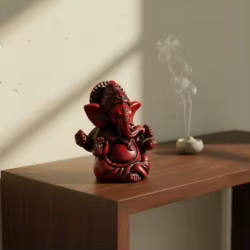 Estatua artesanal Ganpati – Dios elefante hindú para buena suerte