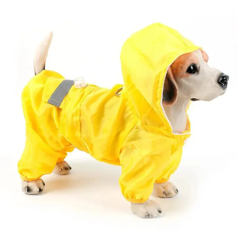 Ropa impermeable reflectante con capucha para mascotas, impermeable para perros para uso al aire libre, suministros de ropa para perros y gatos - imagen 2