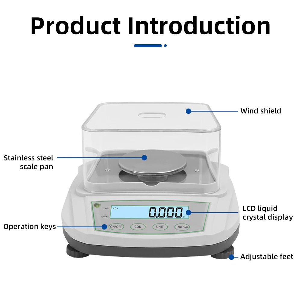 Báscula de balanza con pantalla Digital, báscula analítica de precisión de 200g/1mg, 300g/1mg, báscula de laboratorio para joyería de oro y cocina - imagen 2