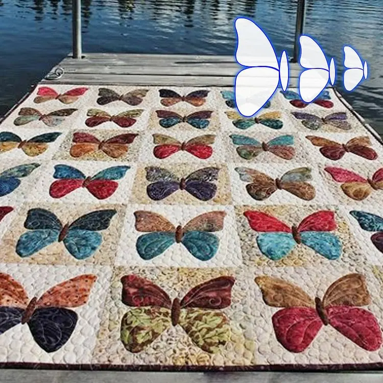 Juego de plantillas de patchwork de costura de mariposas, patrón de costura y corte de animales reutilizables - imagen 3