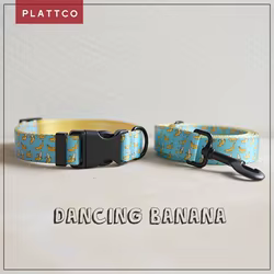 Juego de collar y correa para perro con diseño plátano original