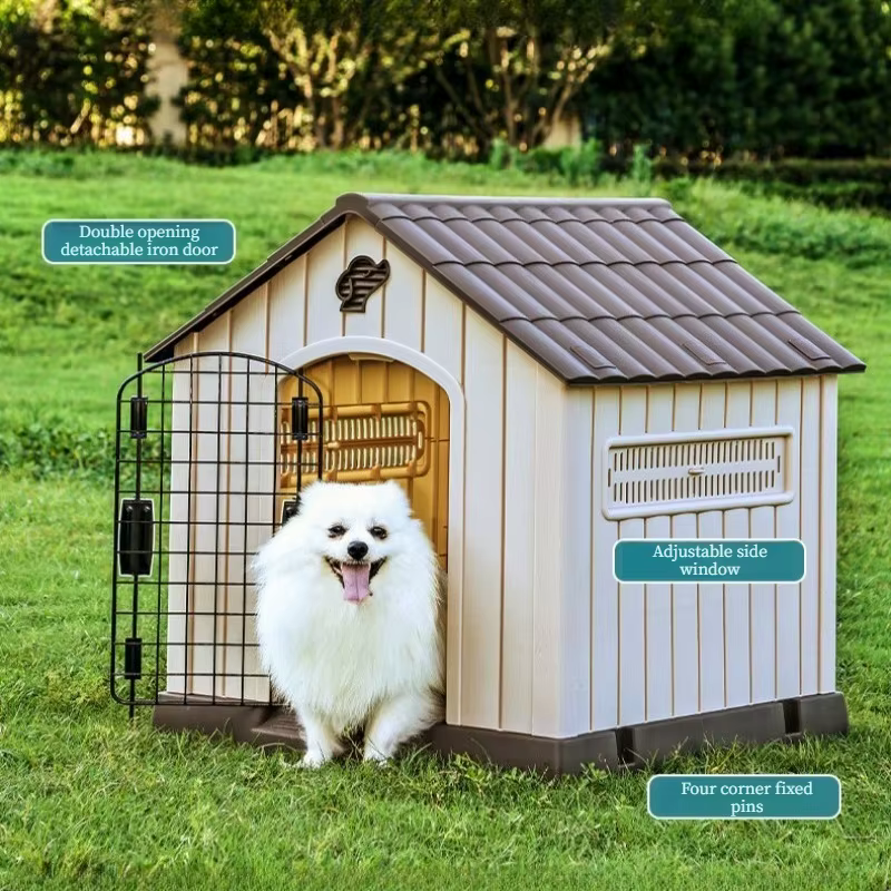 Caseta exterior para perros grandes – Resistente a lluvia y frío todo el año - imagen 4