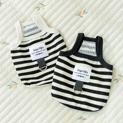Chaleco verano rayas blanco negro para perro Bulldog Chihuahua algodón