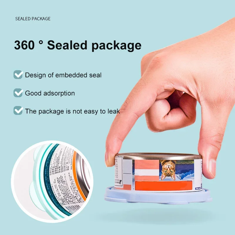 Tapa enlatada de silicona portátil para perros y gatos, cuchara selladora de alimentos 2 en 1, cubierta de almacenamiento de alimentos para mascotas, tapas de mantenimiento fresco, cuenco, accesorios para perros - imagen 5