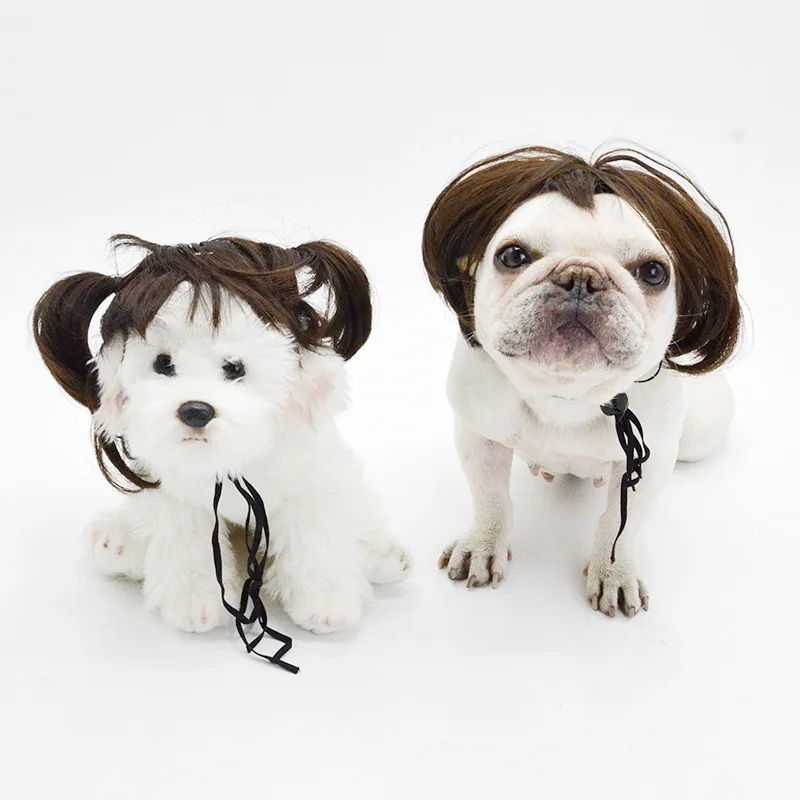 Pelucas para mascotas, pelo rizado, pelo liso, suministros para mascotas, accesorios para Halloween, gato - imagen 4