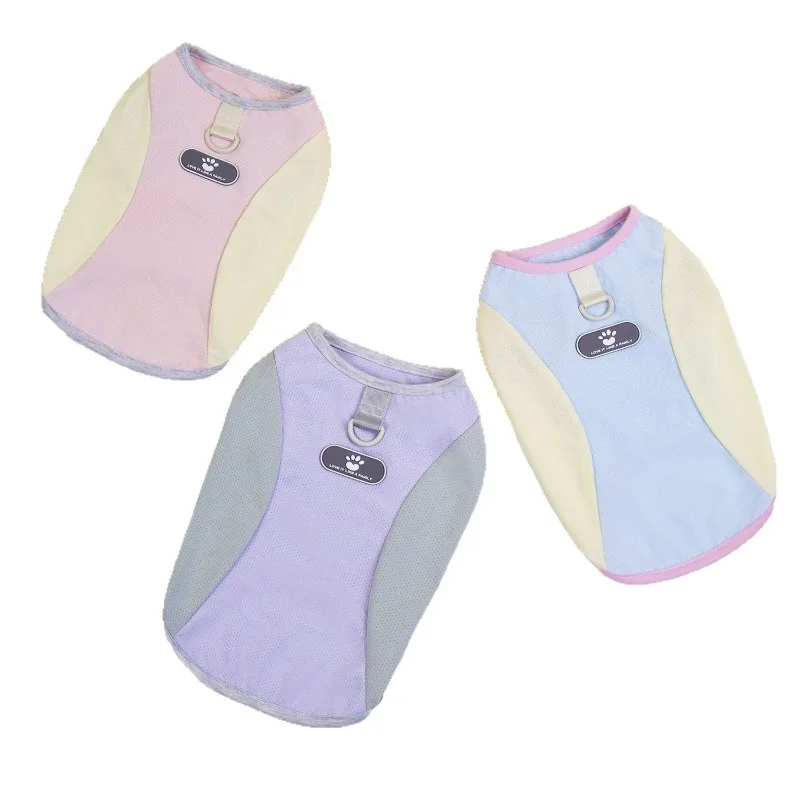 Chaleco para perro mascota, camiseta de algodón puro de color sólido para las cuatro estaciones, chaleco para perro en blanco, ropa grande y mediana para mascotas pequeñas, protector solar cálido - imagen 5