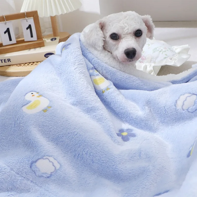Inverno quente macio cobertor do cão gatinho filhote de cachorro ninho velo esteira para proteção cama interior lavável gato bonito impressão cobertor suprimentos para animais de estimação - imagen 2