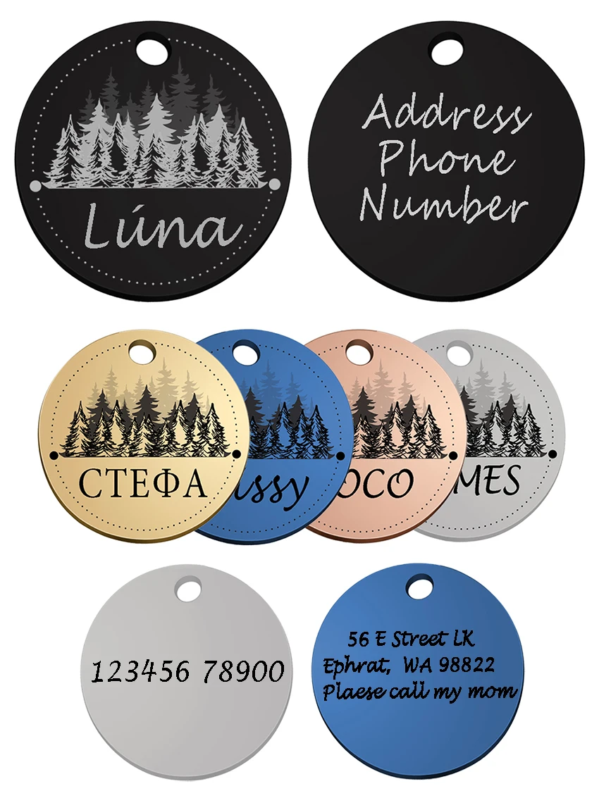 Etiqueta Identificación Perro Personalizada - detalle grabado