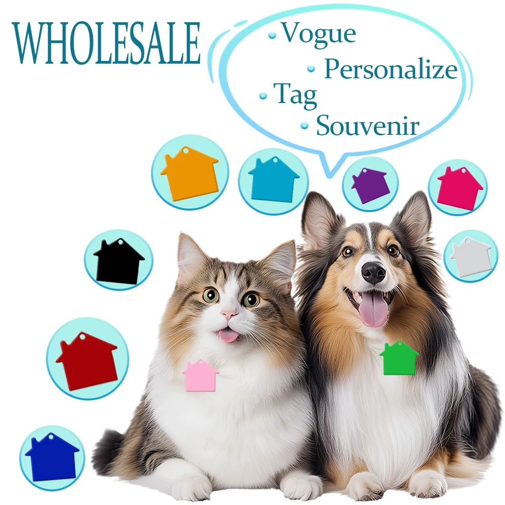 Venta al por mayor, 100 Uds., etiqueta de nombre de perro de mascota personalizada de aluminio, etiquetas de identificación de mascotas grabadas personalizadas, etiquetas de identificación de perros y gatos grabadas con nombre de perro y gato