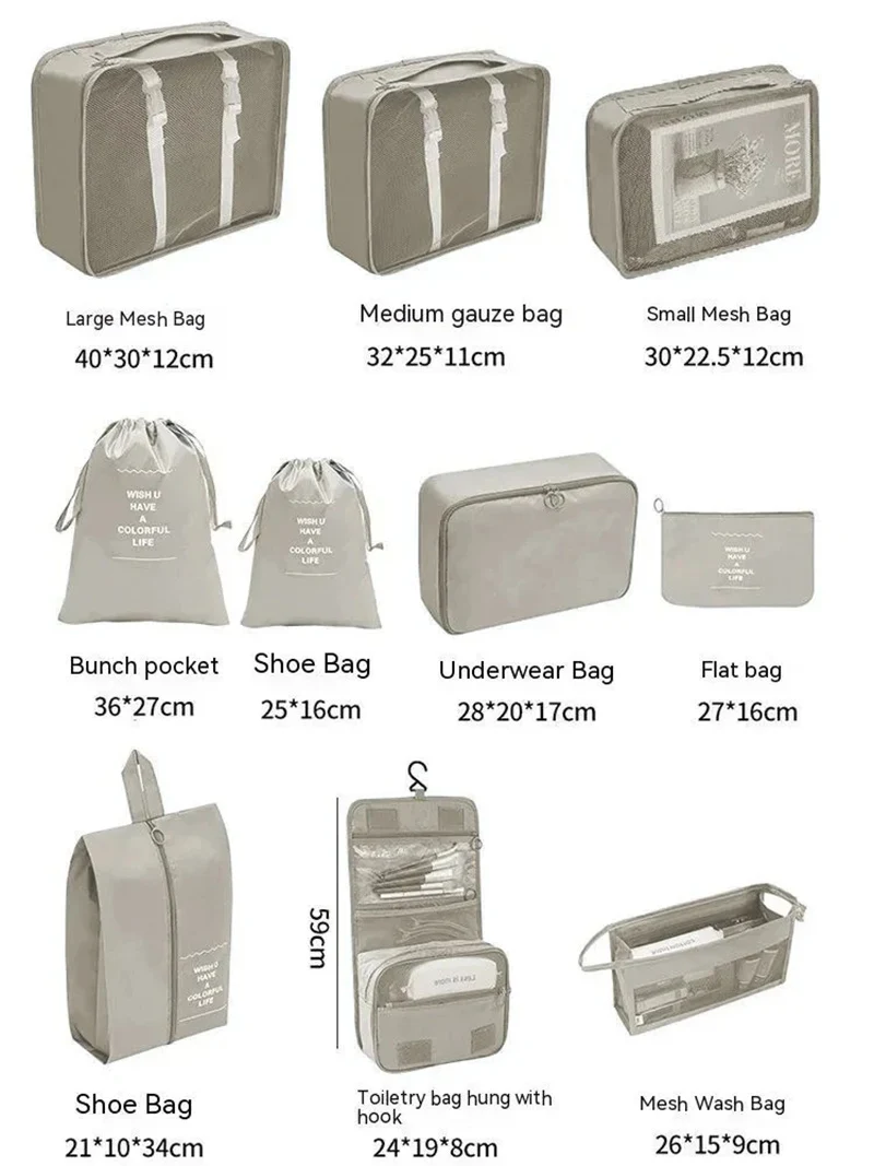Set de bolsas organizadoras de viaje: 7 o 10 piezas - imagen 4