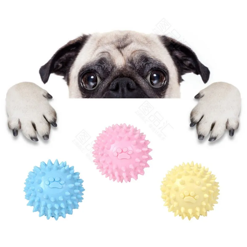 Juguete para masticar perros, bola de goma interactiva para perros pequeños y grandes, limpieza dental de mascotas, Bola de huella indestructible, accesorios para mascotas - imagen 3