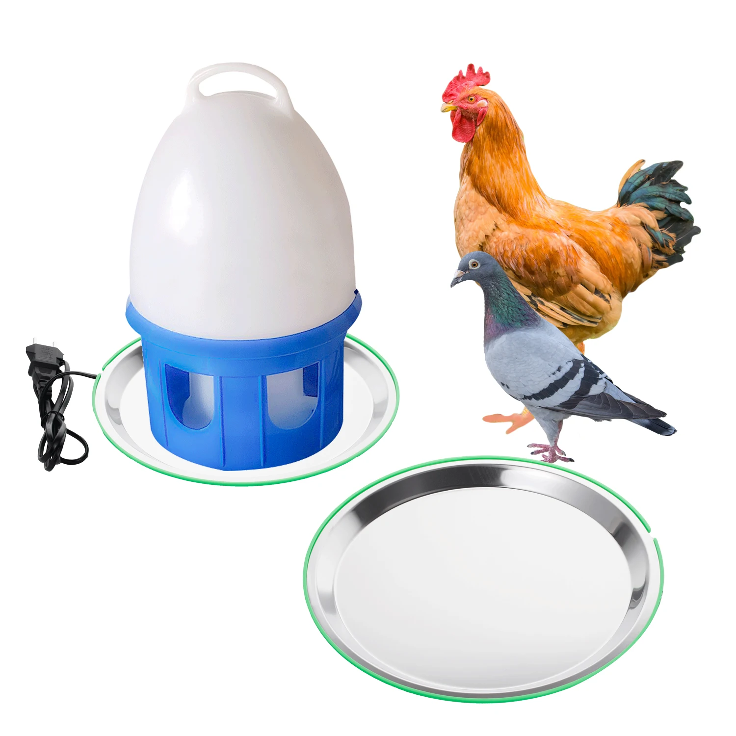 Tetera para palomas, Base calefactora de temperatura constante, pollo, codorniz, aves de corral, bebedero para palomas, placa calefactora para invierno, sin congelación, 1 ud.