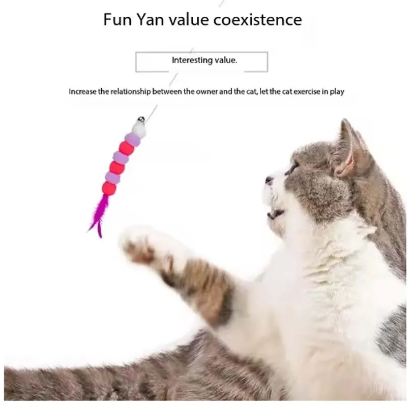 1 Uds nueva cuerda elástica pieles de imitación insecto divertido palo de gato adecuado para gatos - imagen 4