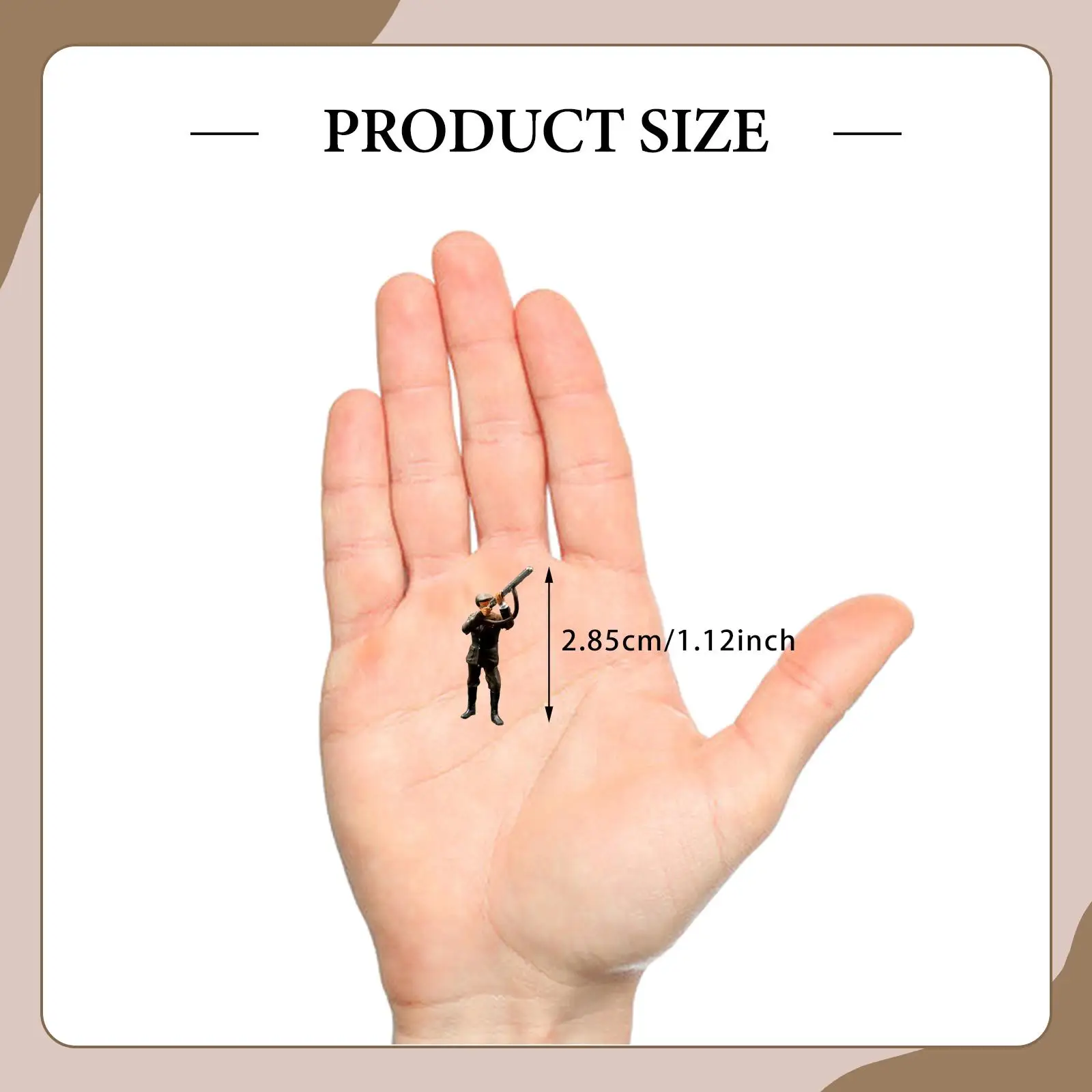 1 64 Miniature Figurine Resin Model Train Hunter with Black Dog Mini Doll for Diorama Layouts