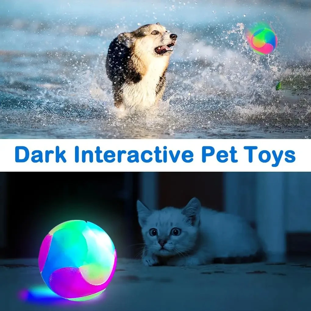 Bola LED brillante para perro, juguete Molar, bola elástica intermitente, Bola de luz de Color para mascotas, juguetes interactivos para cachorros, gatos y perros - imagen 3