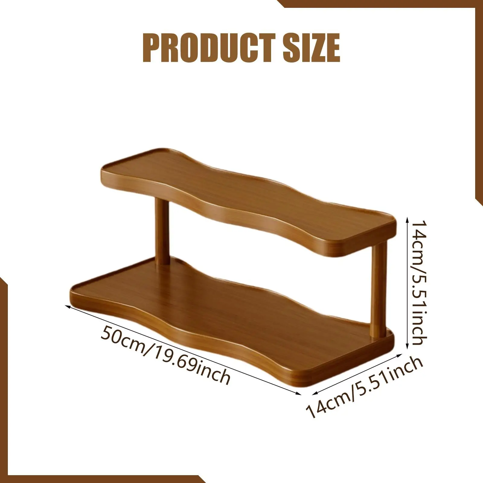 Estante de exhibición de 2 niveles, soporte de fragancia pequeño multiusos rústico, portavasos, soporte de Perfume escalonado para figuras, sala de estar y dormitorio