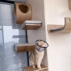 Estanterías escalada gato pared – Muebles madera con perchas