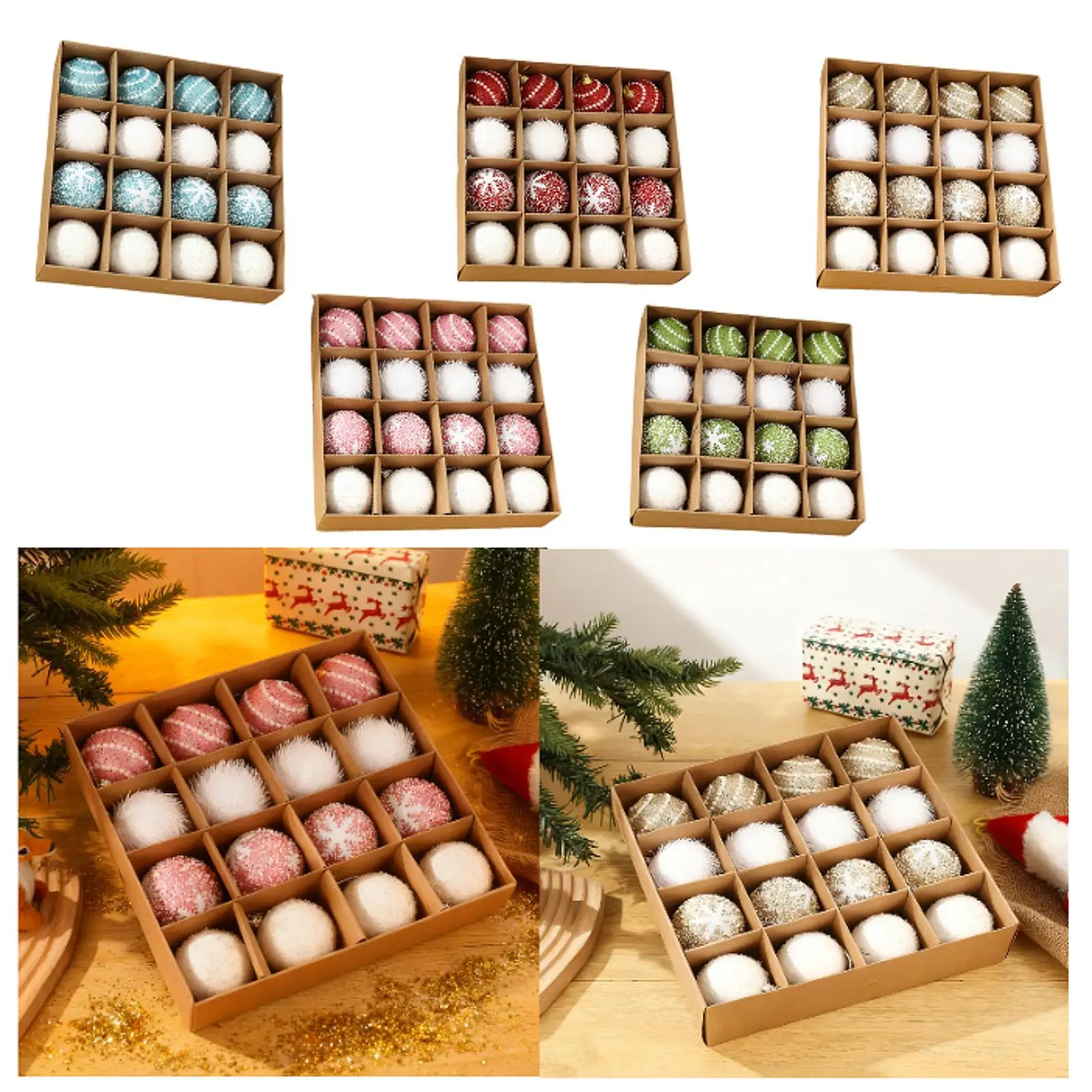 16x decoraciones colgantes para árbol de Navidad colgantes creativos portátiles de Navidad - imagen 3