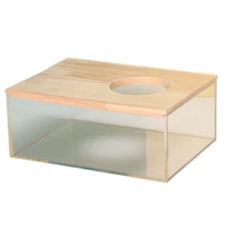 Baño de arena transparente para hámster – Bandeja compacta