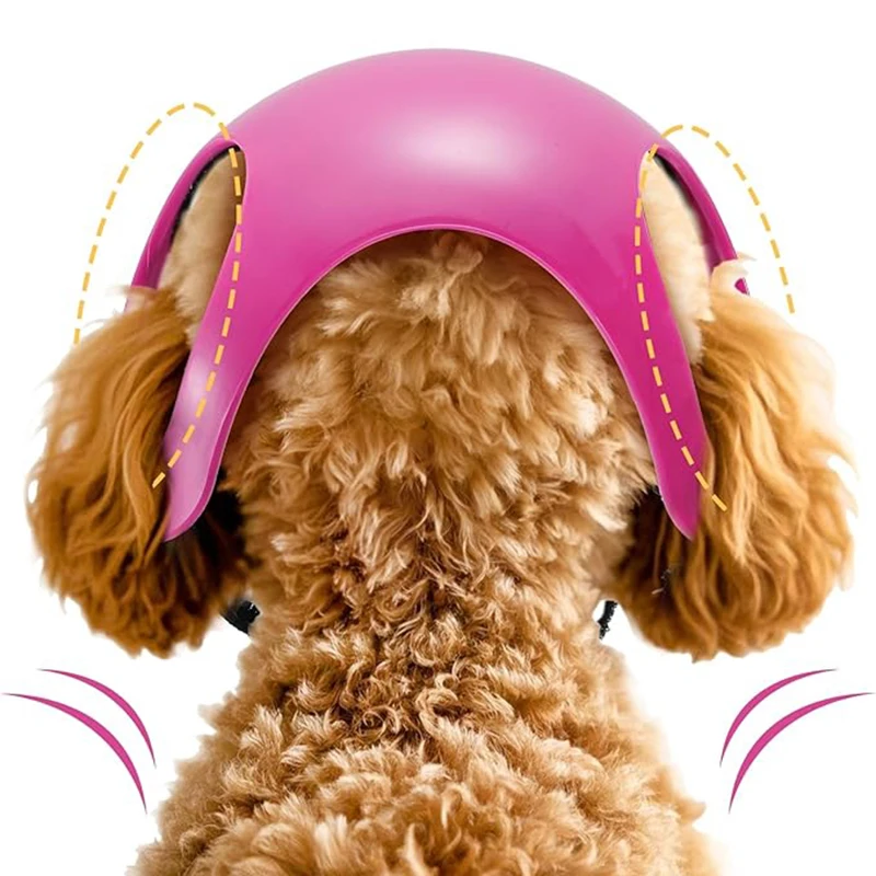 Casco rosa para perros pequeños y medianos, casco de motocicleta para mascotas con orificios para las orejas, gorro de seguridad para perros con cinturón ajustable para caminar al aire libre - imagen 4