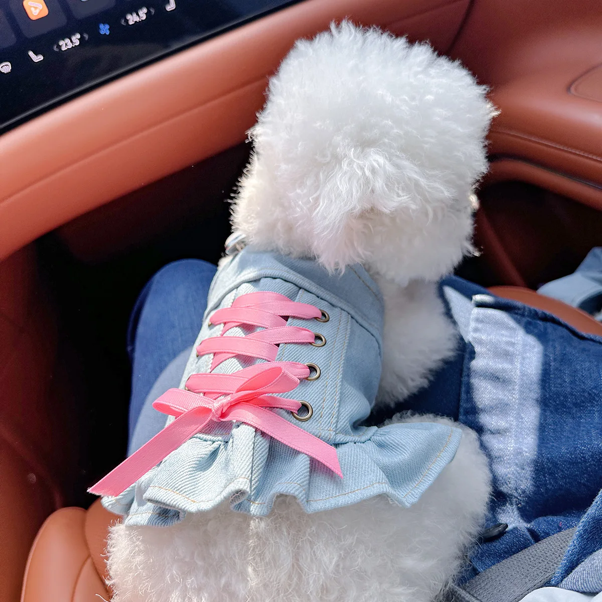 Falda con tirantes de vaquero para mascotas, ropa para gatos, chaleco con tirantes, Top de peluche de vaquero, ropa para perros pequeños, ropa para cachorros