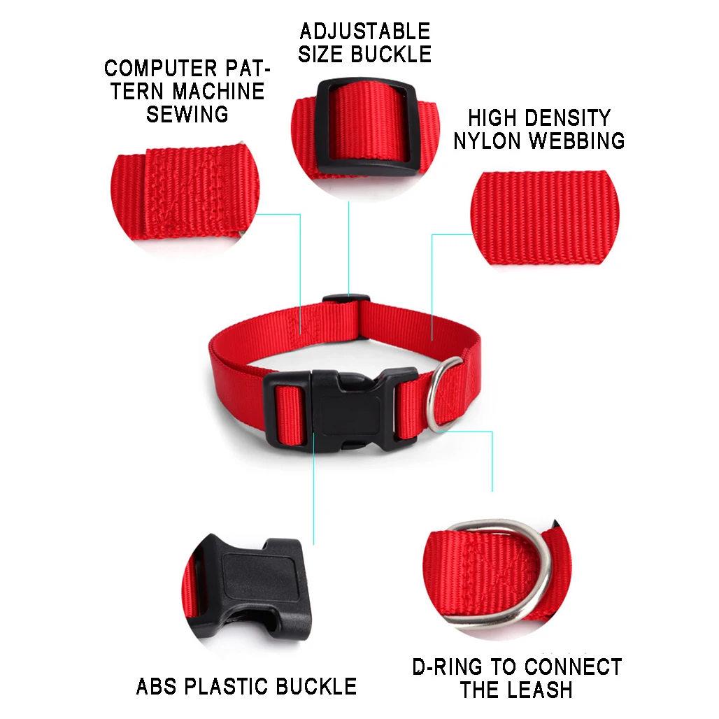 Collar de perro personalizado, Collar de identificación personalizado para mascotas, nombre y número de teléfono, Collar de nailon, accesorios pequeños, medianos y grandes - imagen 4