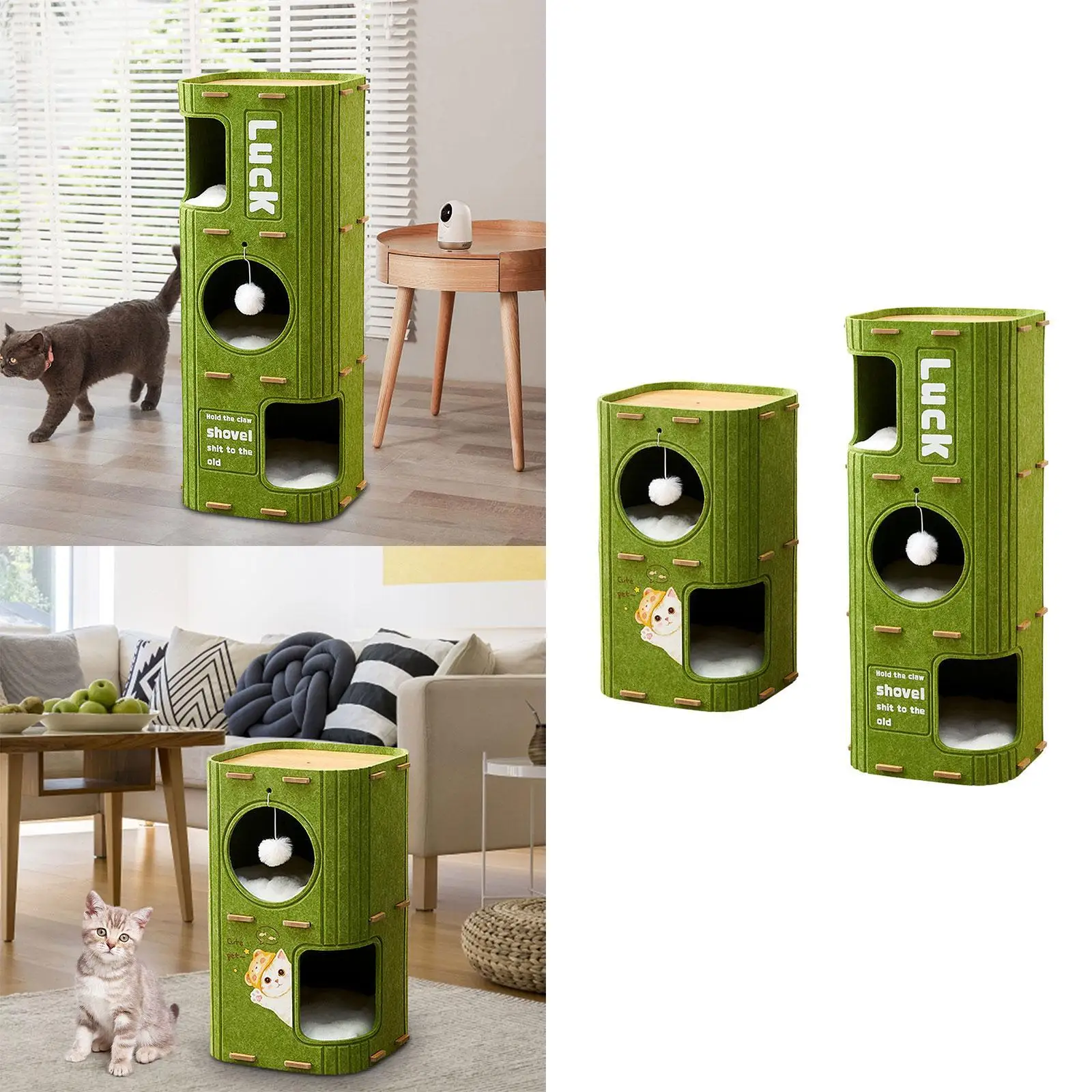Muebles para gatos en forma de barril, árbol para gatos resistente, Condo para gatito grande - imagen 4